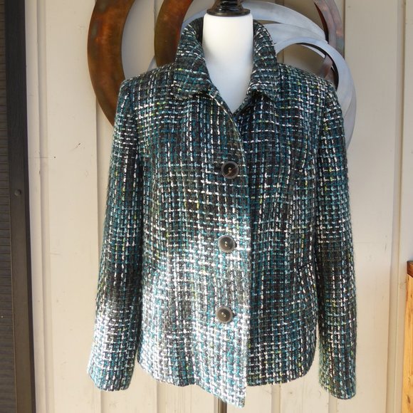 Smart Multi-coloured Tweed Jacket, Fully lined, Size 14 - Picture 2 of 5